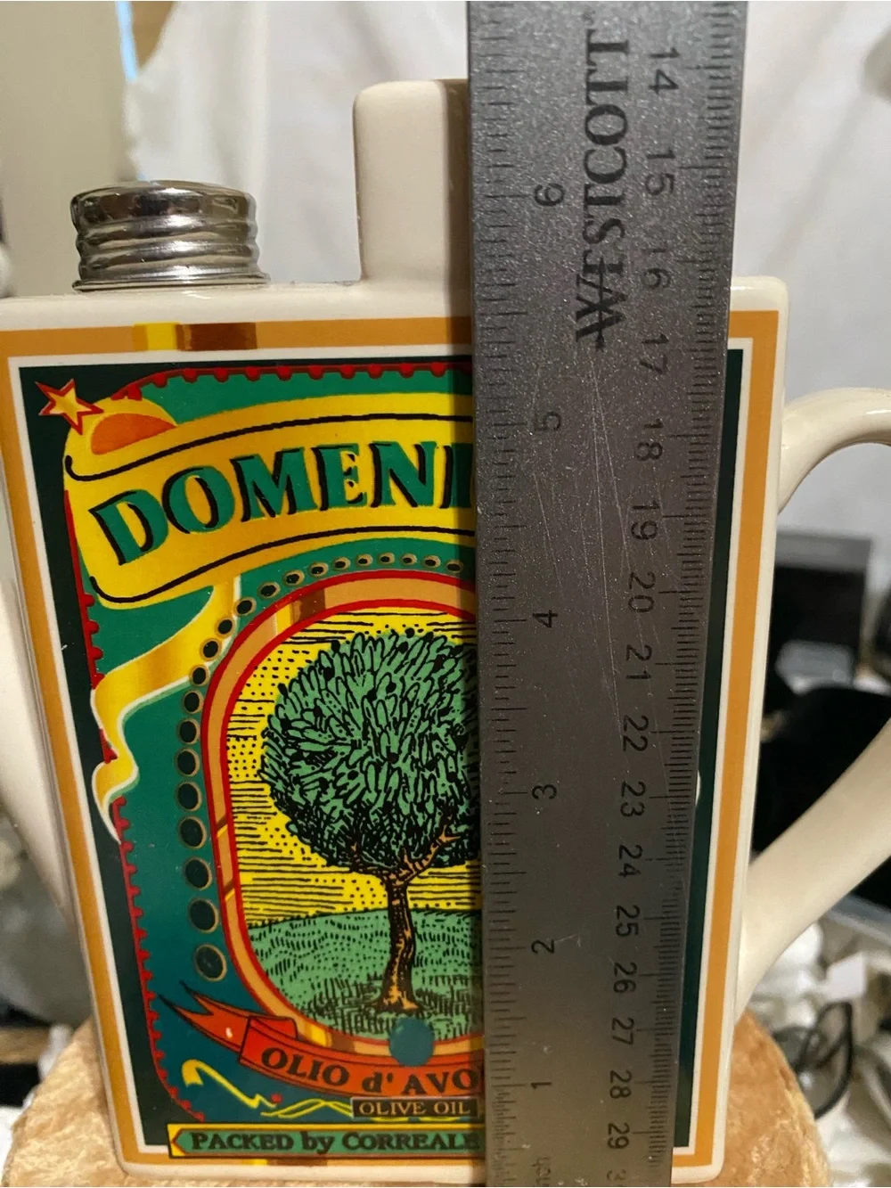 Olive Oil Decorative Bottle Container Corner Grocery Domenico's Glass